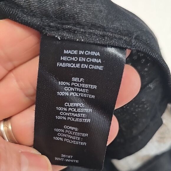 Bebe Sequin Gray and White Tank Top with Black Accents small - Picture 6 of 7